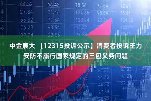 中金宸大 【12315投诉公示】消费者投诉王力安防不履行国家规定的三包义务问题