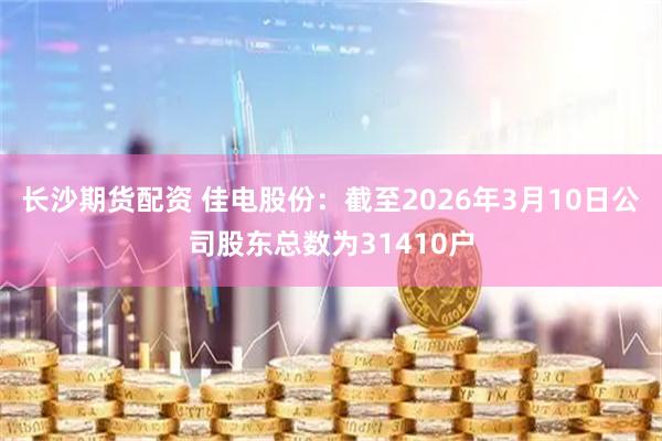 长沙期货配资 佳电股份：截至2026年3月10日公司股东总数为31410户